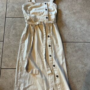 Elegant Cream Button-Down Dress